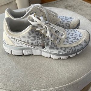 Nike White and Silver Athletic Shoes